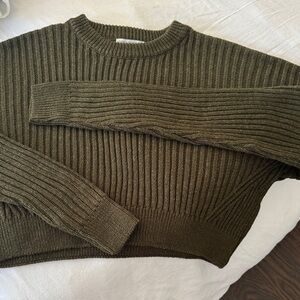 Urban Outfitters Olive Ribbed Sweater